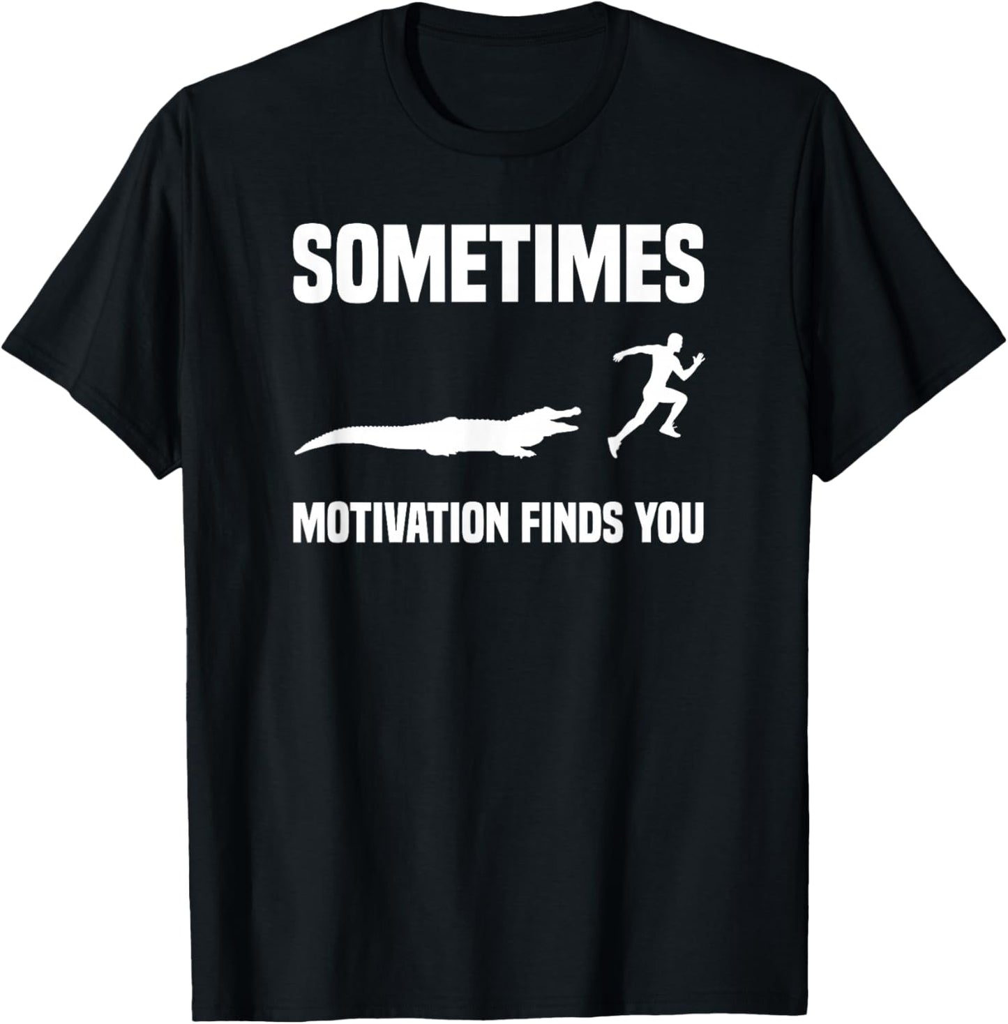 Funny Running Sport Runner Alligator Motivation Finds You T-Shirt - T-Shirt | Black