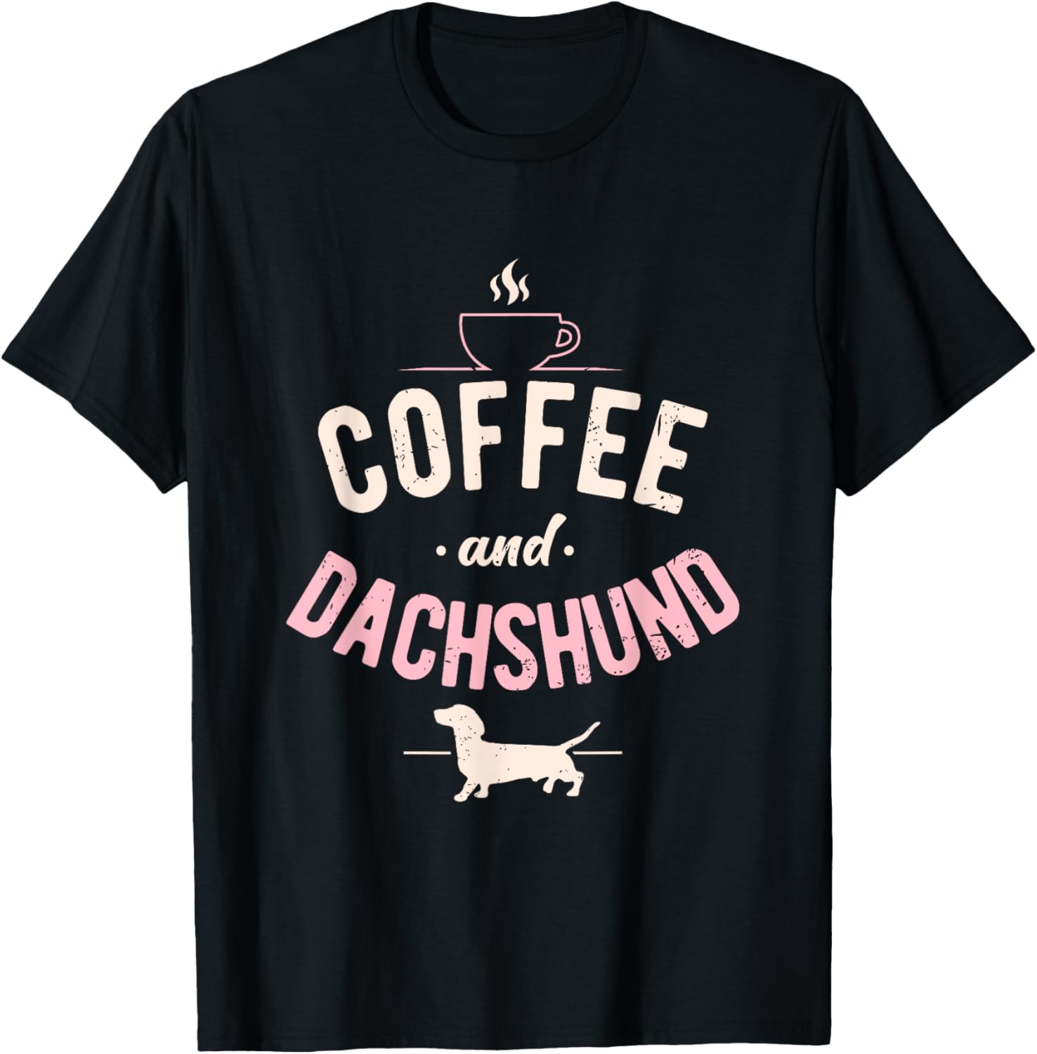 Weenie Dog Lover Coffee And Dachshund Men Women T-Shirt - T-Shirt | Black
