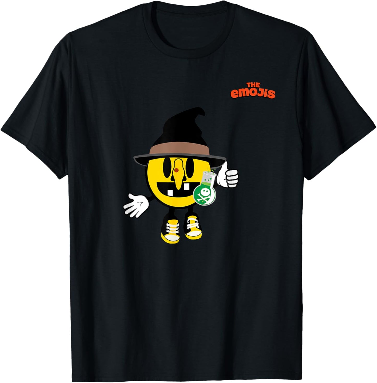 Emoji Witch Yellow Face Thumb Up T-Shirt - T-Shirt | Black