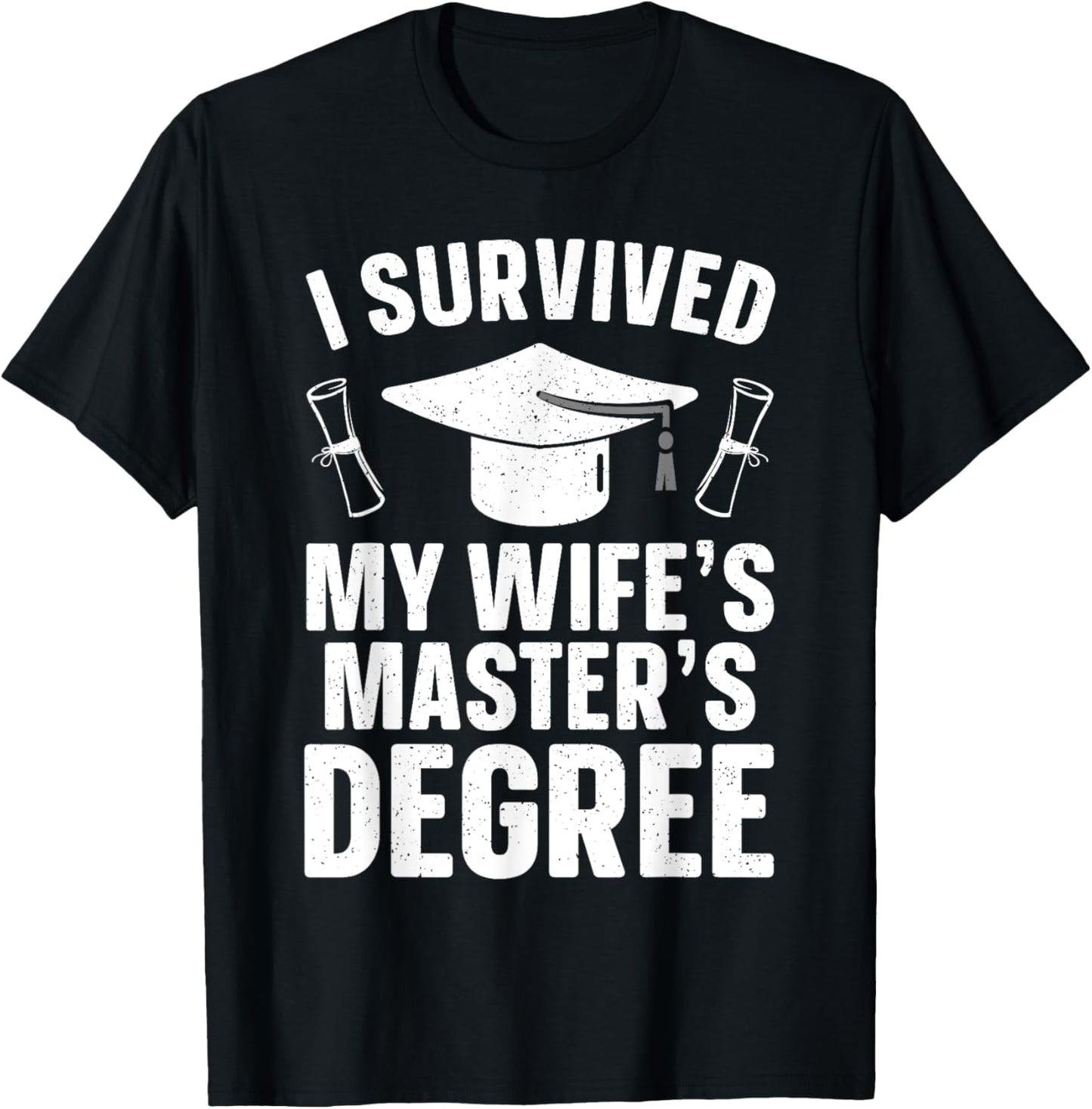 Masters Degree Graduation Art Husband Masters Degree T-Shirt - T-Shirt | Black