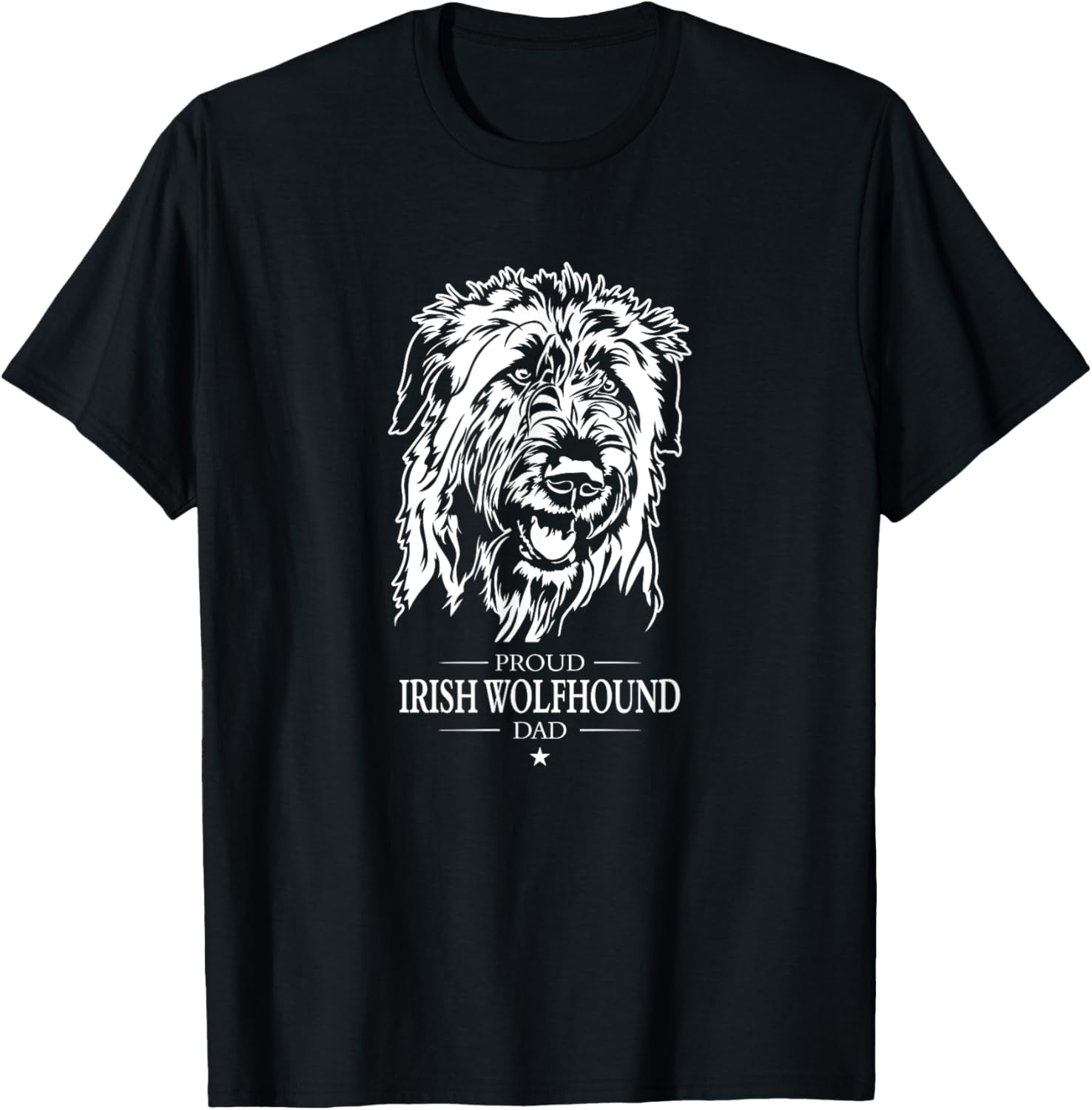 Proud Irish Wolfhound dad dog dad Irish Wolfhound dog T-Shirt - T-Shirt | Black