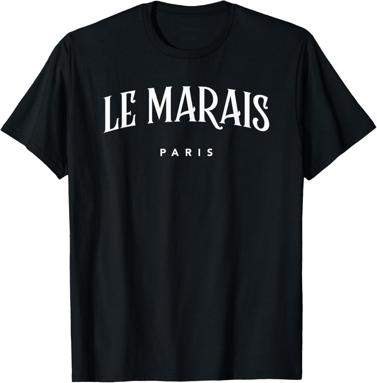 Le Marais Paris Classic Lettering T-Shirt - T-Shirt | Black