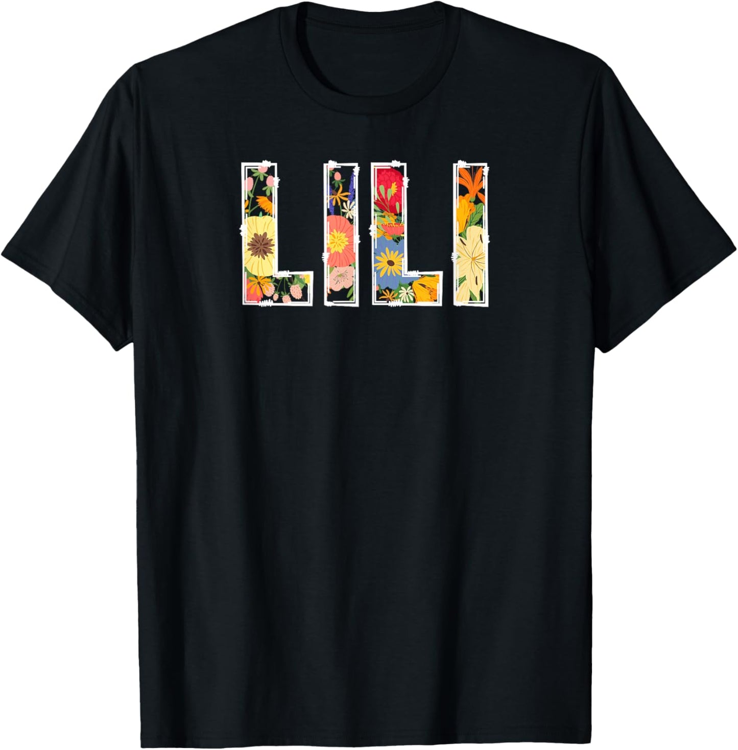 Lili Flowers Lili Grandma Lili Grandmother T-Shirt - T-Shirt | Black