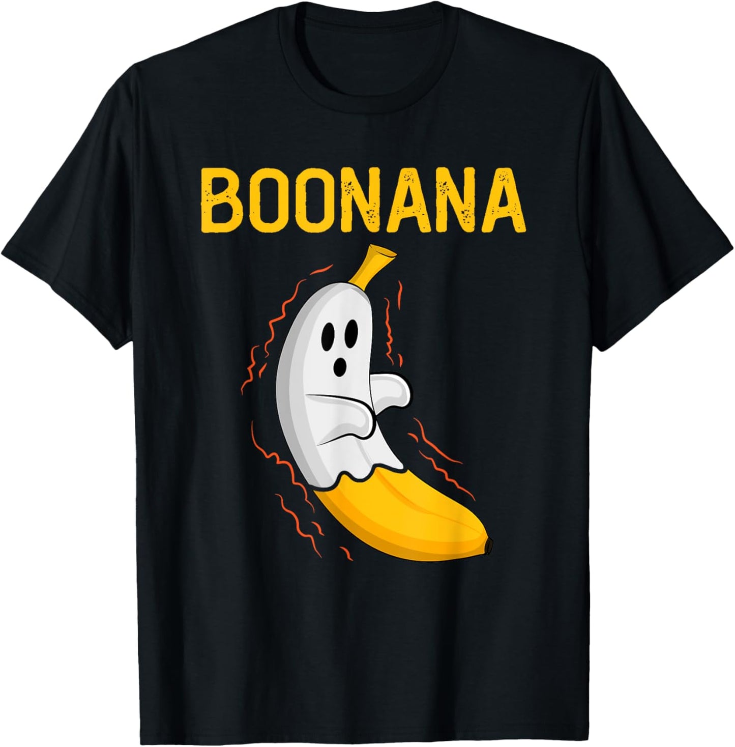 Boonana Cute Ghost Banana Halloween Men Women girls Kids T-Shirt - T-Shirt | Black