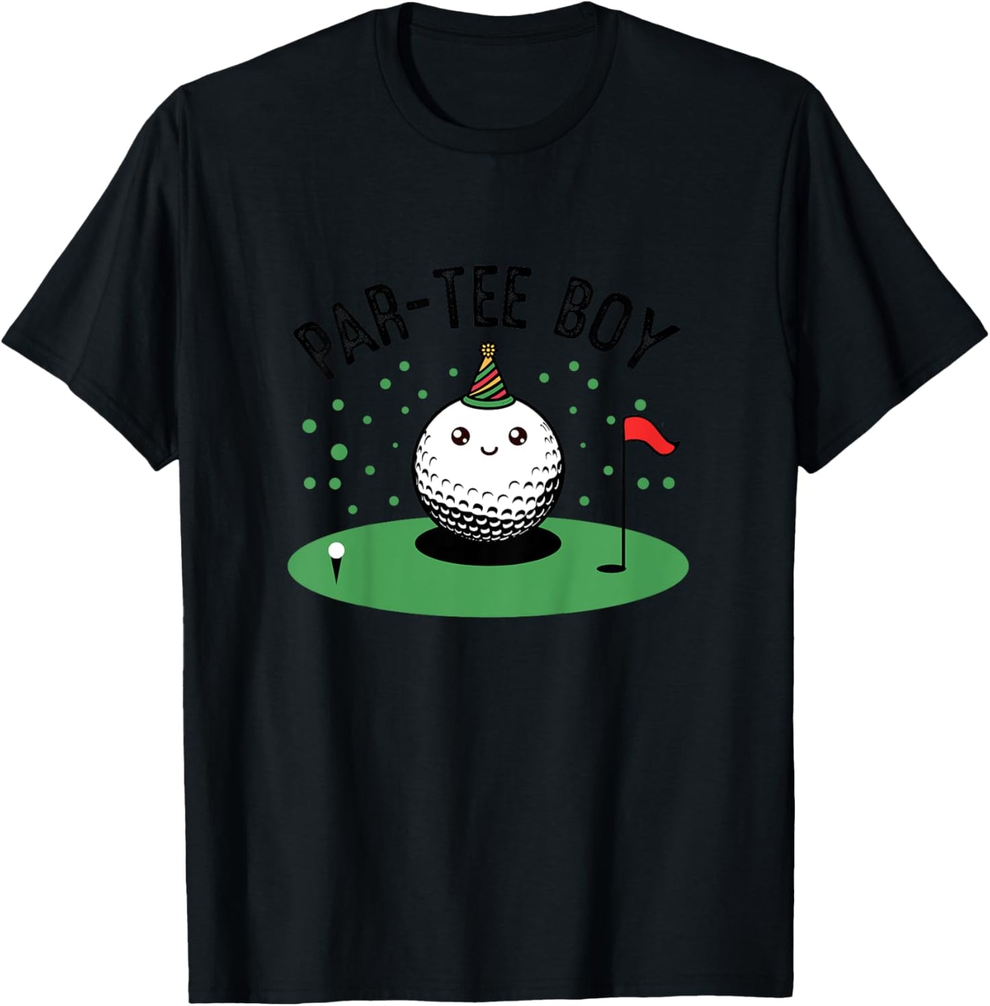 Kids Par- Boy Cute Golf Birthday Party Boys T-Shirt - T-Shirt | Black