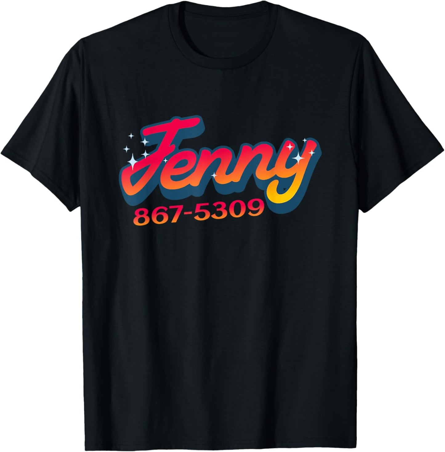 Jenny Phone Number 867-5309 Nostalgic and Funny 80s T-Shirt - T-Shirt | Black