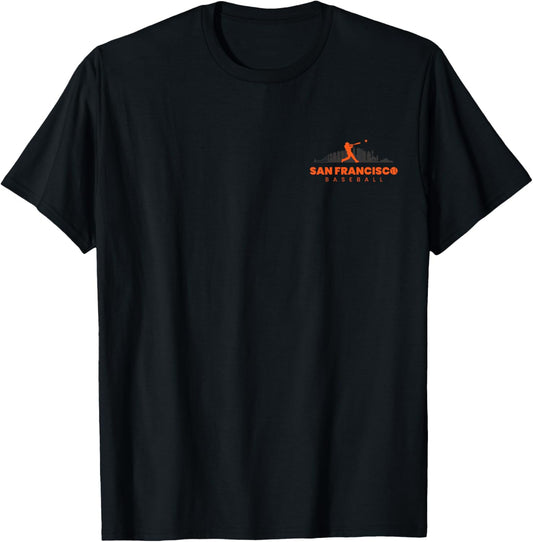 San Francisco Baseball Pocket City Skyline Baseball Lover T-Shirt - T-Shirt | Black
