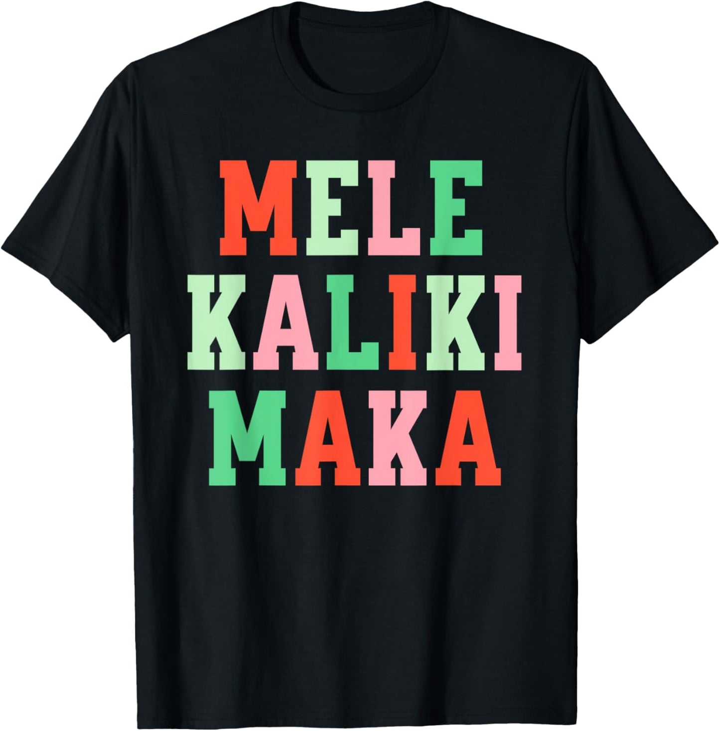 Retro Mele Kalikimaka Hawaii Hawaiian Tropical Christmas T-Shirt - T-Shirt | Black