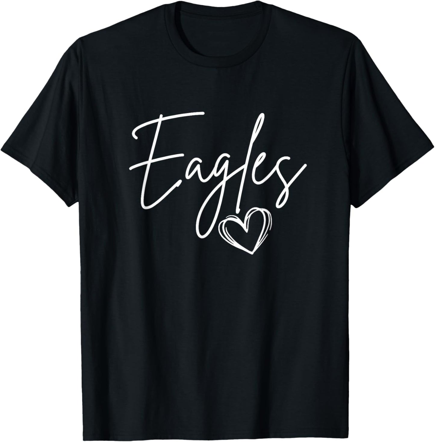 Heart Eagles Mascot School Sports Fan Team Family T-Shirt - T-Shirt | Black