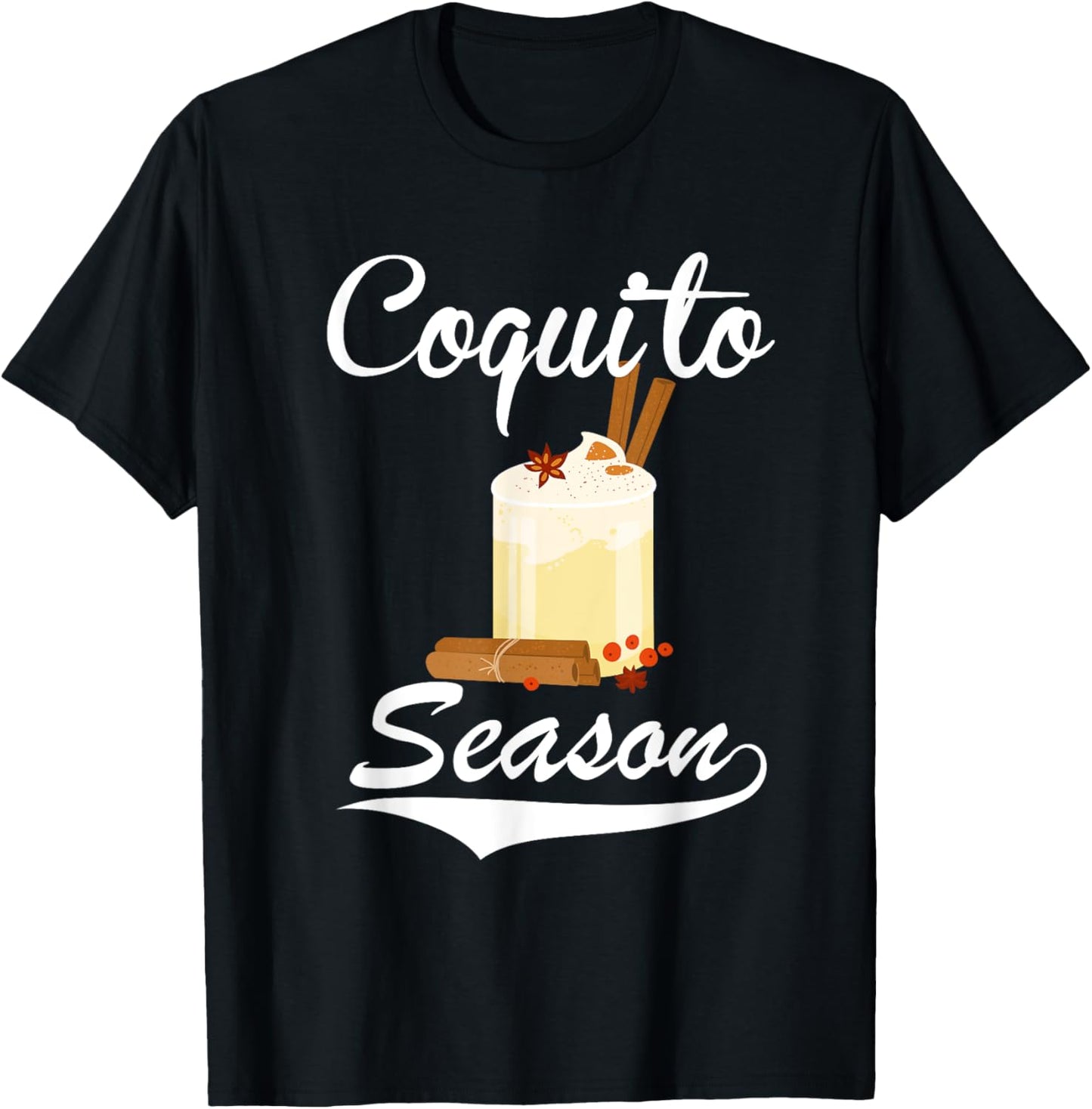 Funny Puerto Rican Christmas hispanic Coquito season Boricua T-Shirt - T-Shirt | Black