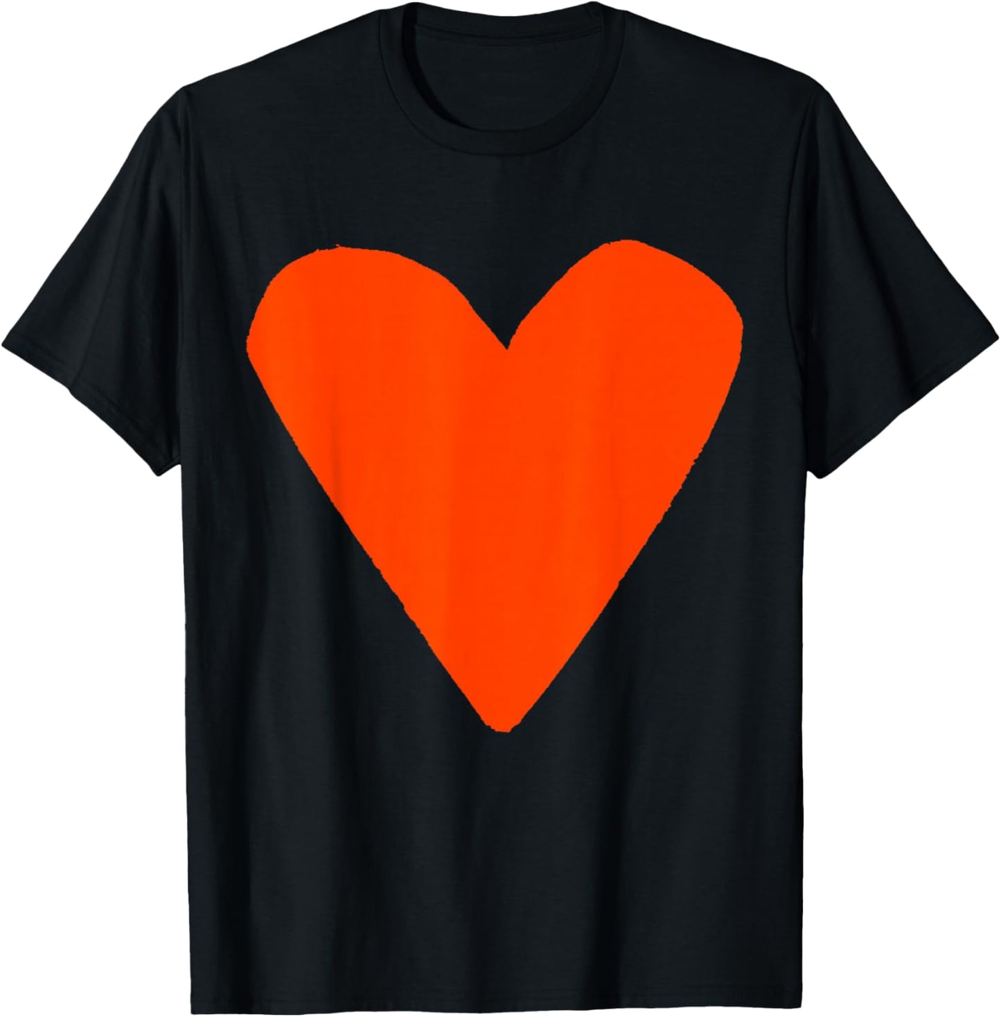 Cute Orange Heart T-Shirt - T-Shirt | Black