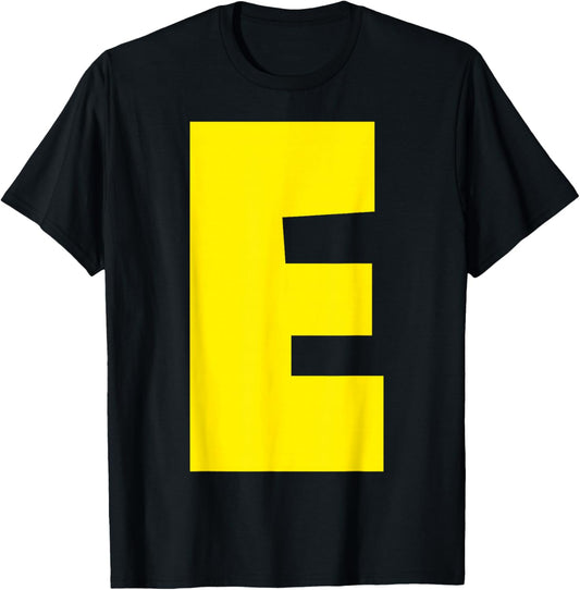 "E" Letter Chipmunk Group Matching Funny Halloween Letter E T-Shirt - T-Shirt | Black