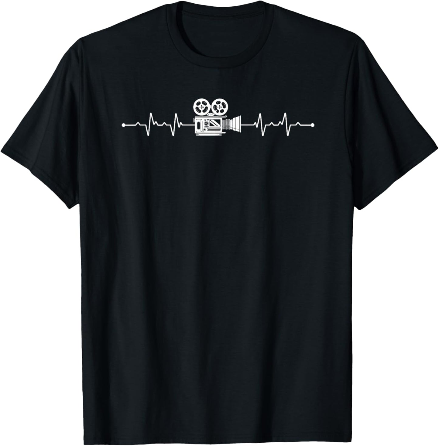 Videography Funny Heartbeat Cinematographer Filmmaking T-Shirt - T-Shirt | Black