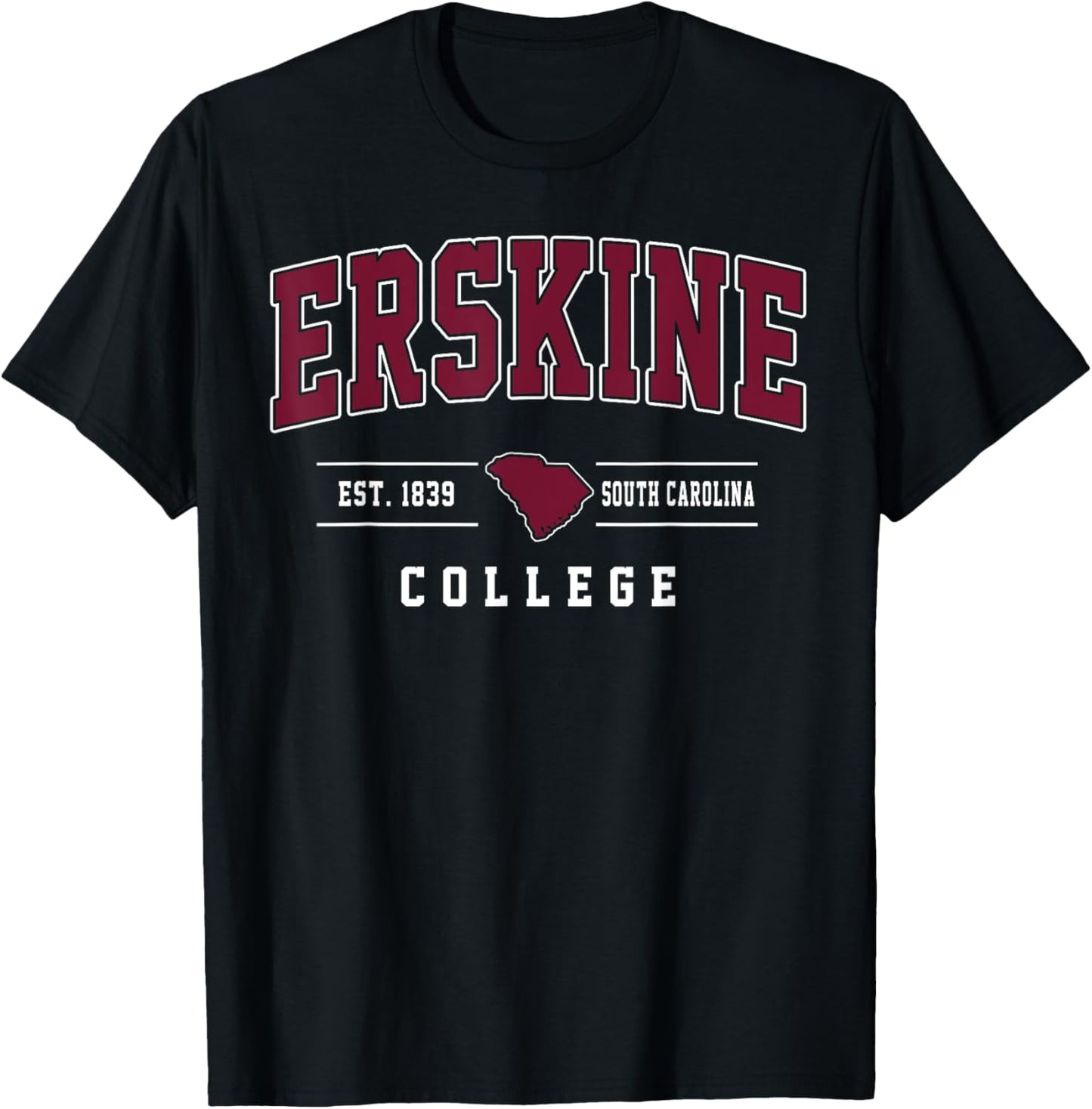 ERSKINE College Arch Vintage Design Men Women T-Shirt - T-Shirt | Black