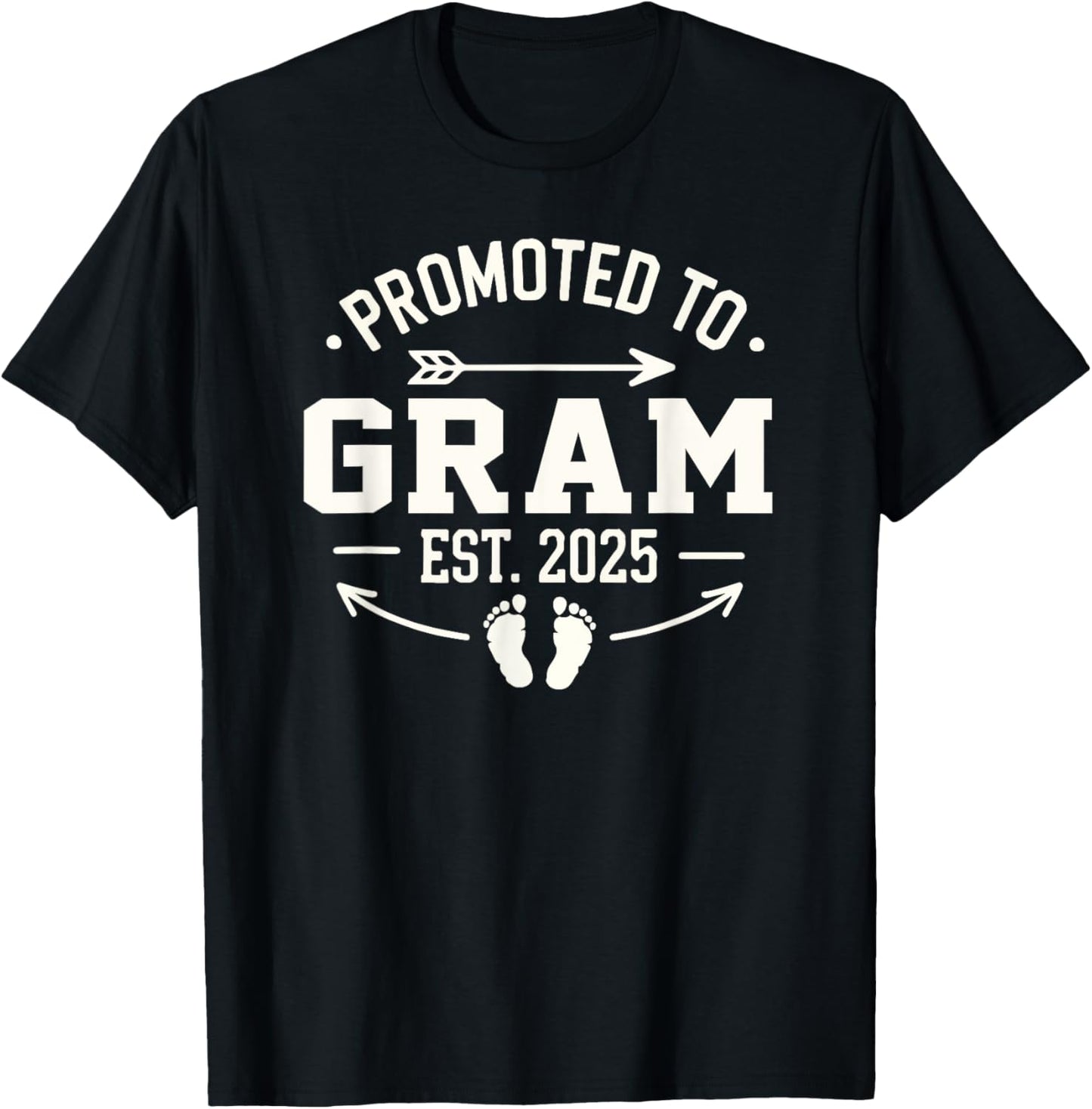 Soon to Be Grandma 2025 Gift Promoted to Gram Est 2025 T-Shirt - T-Shirt | Black