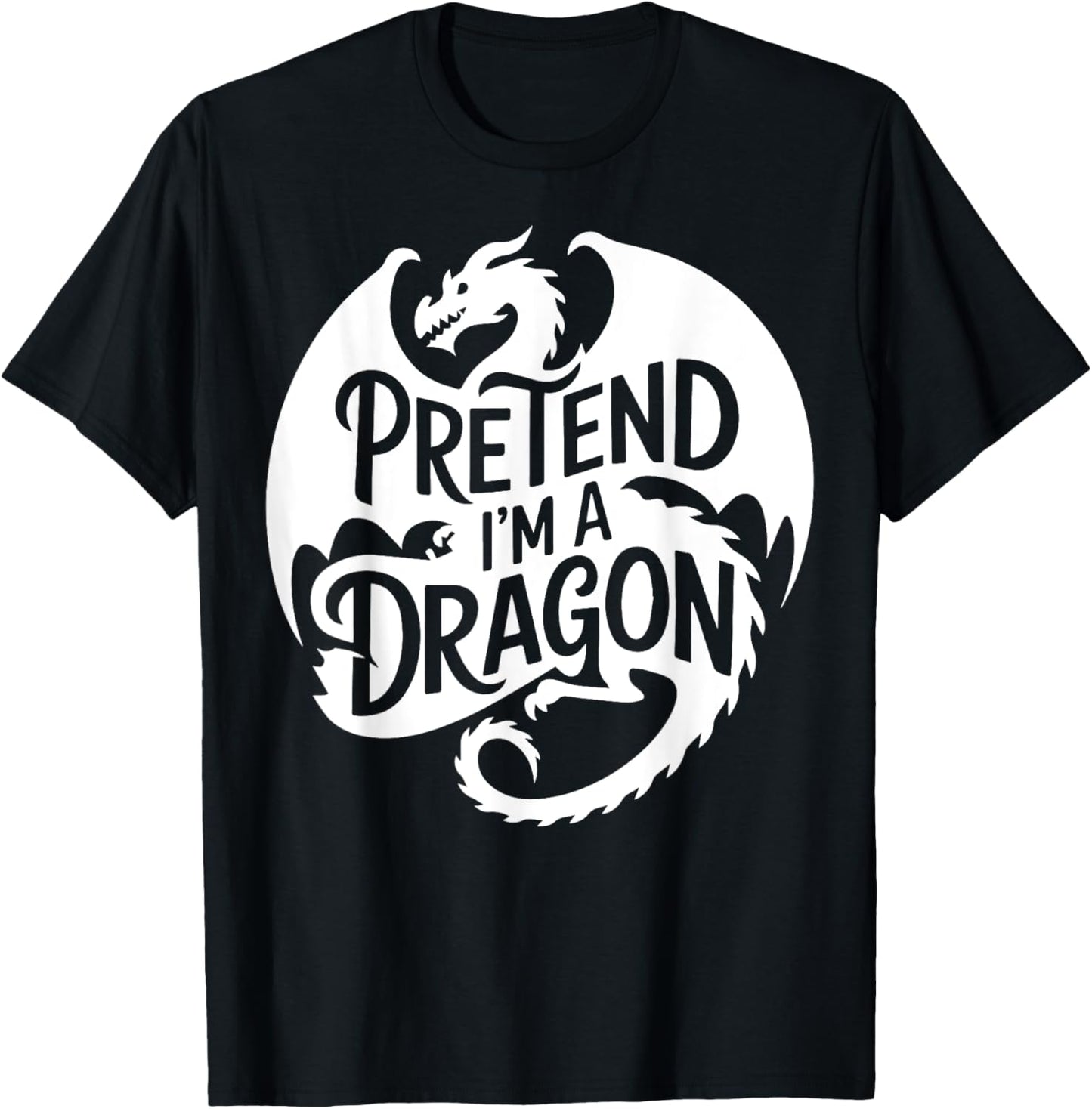 Group Easy Adult Halloween Costumes Pretend I'm A Dragon T-Shirt - T-Shirt | Black