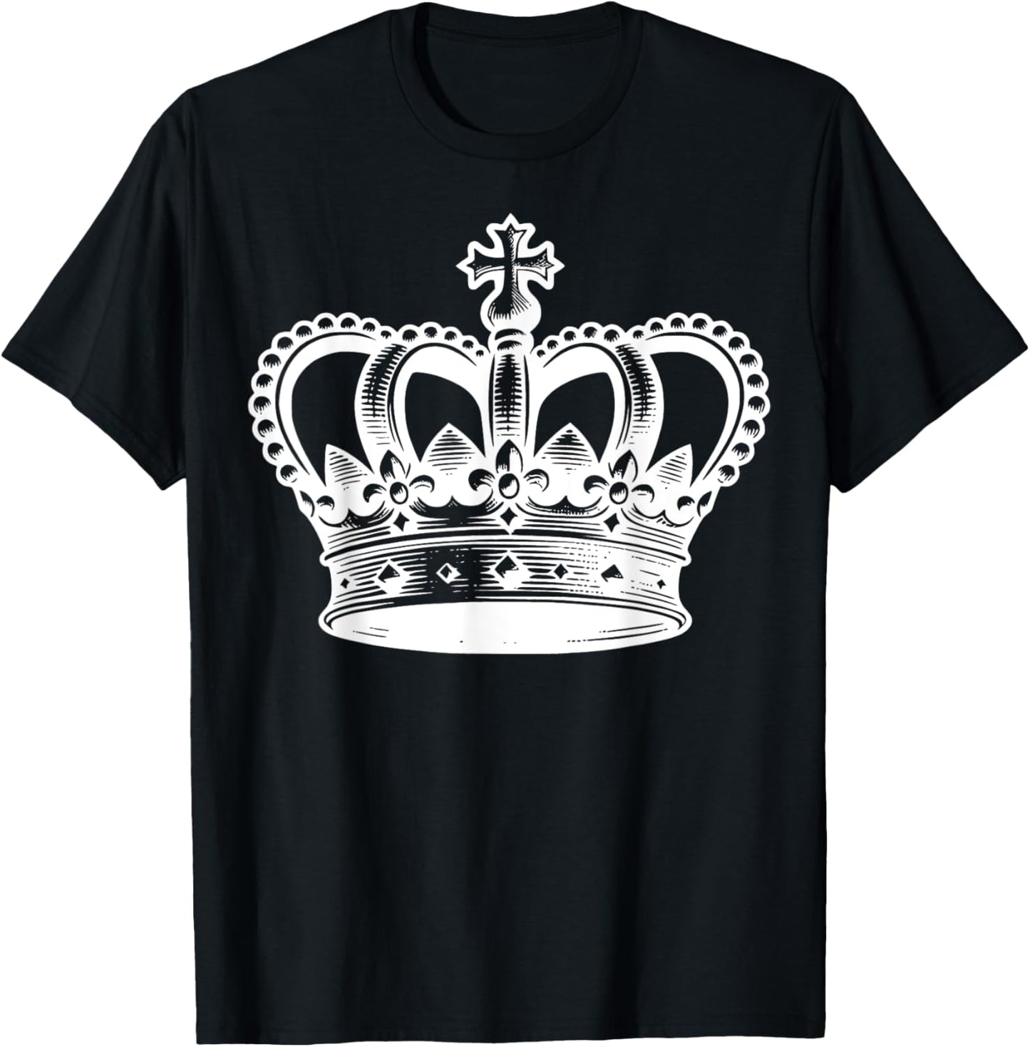 Elegant Royal Crown Illustration For Adults T-Shirt - T-Shirt | Black