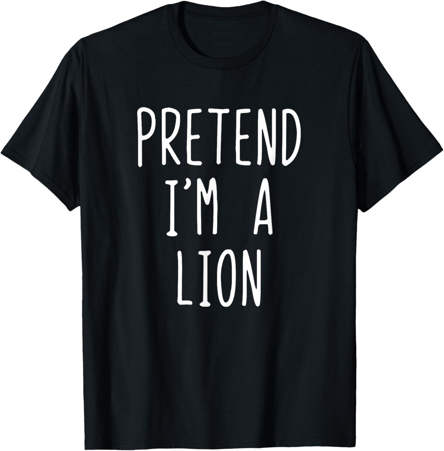 Pretend I'm Lion Costume Halloween Funny Lazy Adult Kids T-Shirt - T-Shirt | Black