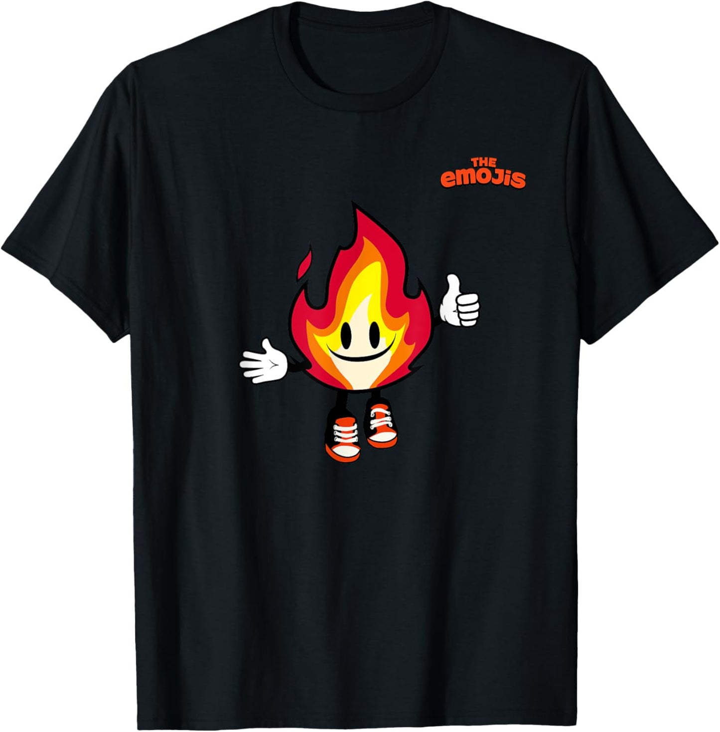Emoji Nature Fire Flame Thumb Up T-Shirt - T-Shirt | Black