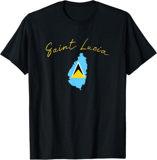 Saint Lucia Flag Pride - Saint Lucian T-Shirt - T-Shirt | Black