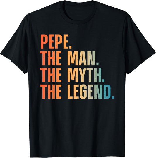 Best Pepe Design For Grandpa Grandfather From Grandkids Pepe T-Shirt - T-Shirt | Black