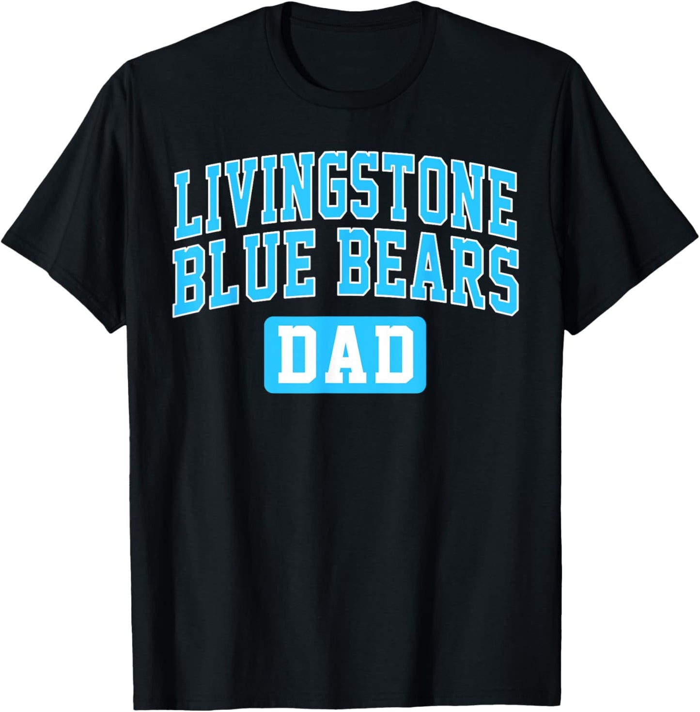 Livingstone College Blue Bears Dad Arch Vintage Design T-Shirt - T-Shirt | Black