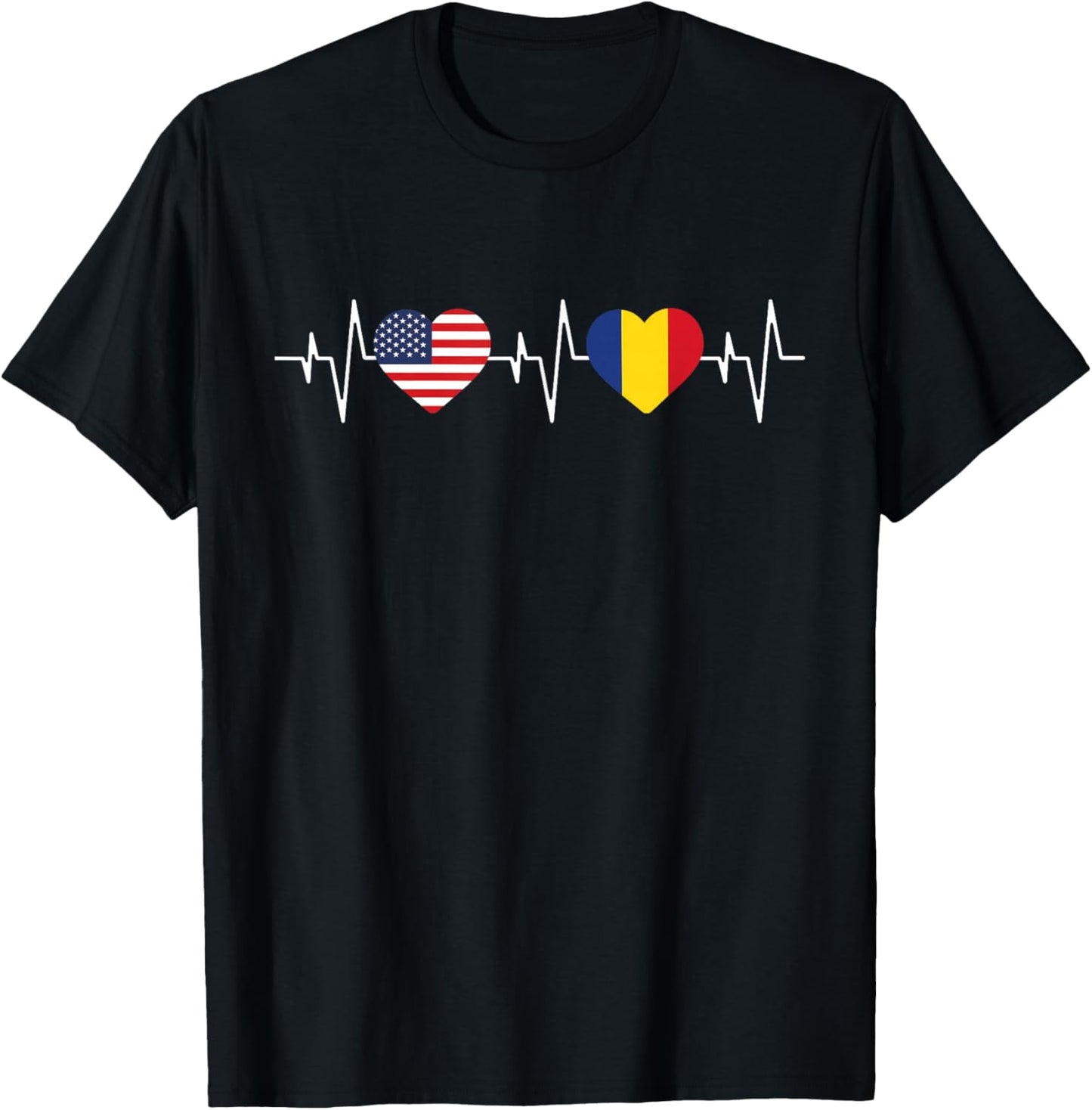 Romanian heritage USA Romania American Flag Romanian Flag T-Shirt - T-Shirt | Black
