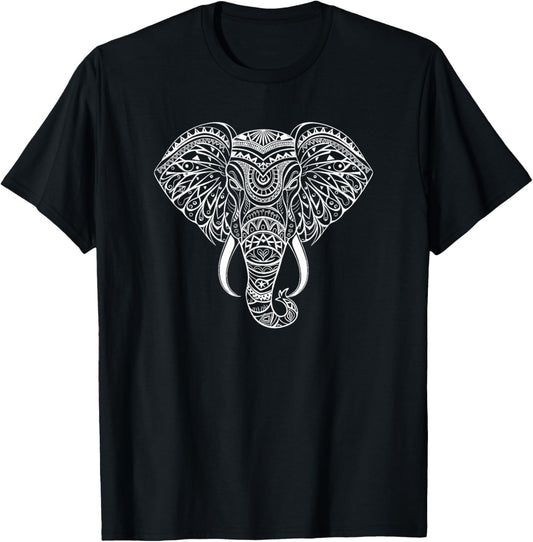 Mandala Art Elephant Elephants T-Shirt - T-Shirt | Black