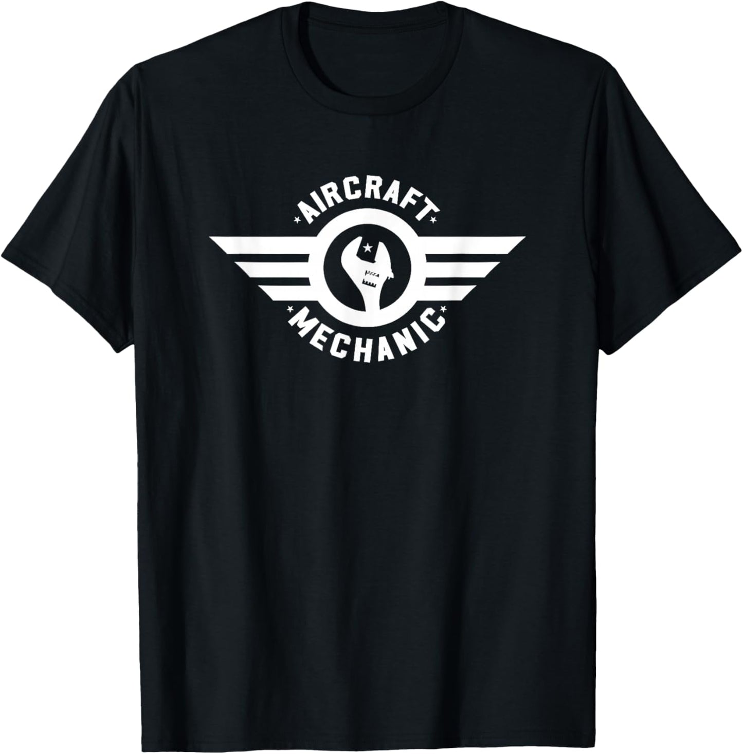 Aircraft Mechanic Logo Badge Aviation T-Shirt - T-Shirt | Black