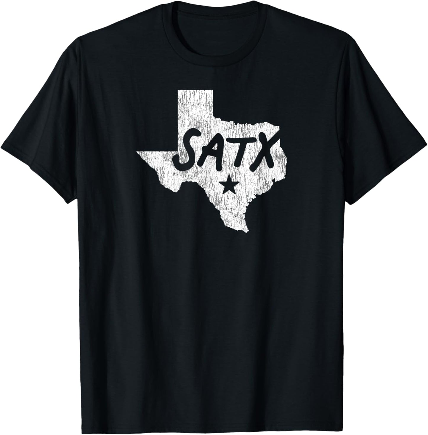 SATX San Antonio TX Design With Star And Details T-Shirt - T-Shirt | Black