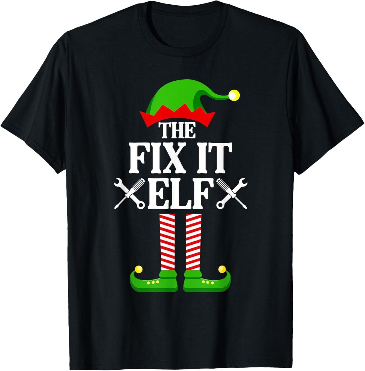 Fix It Elf Family Matching Group Funny Christmas T-Shirt - T-Shirt | Black