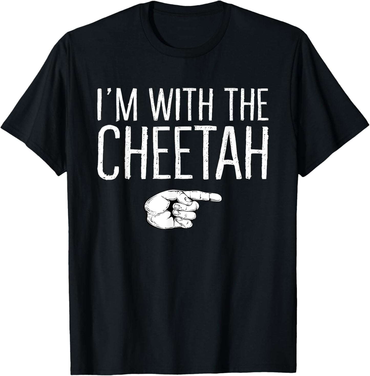 I'm With The Cheetah Matching Costume Lazy Halloween Party T-Shirt - T-Shirt | Black