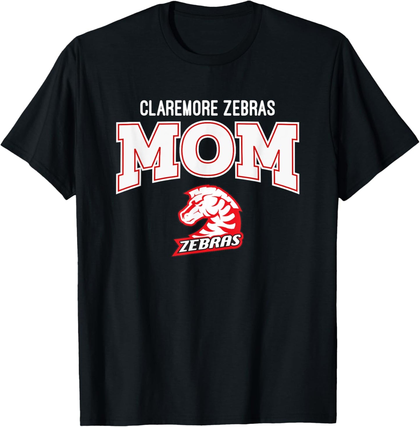 Claremore Zebras Logo Mom HS T-Shirt - T-Shirt | Black