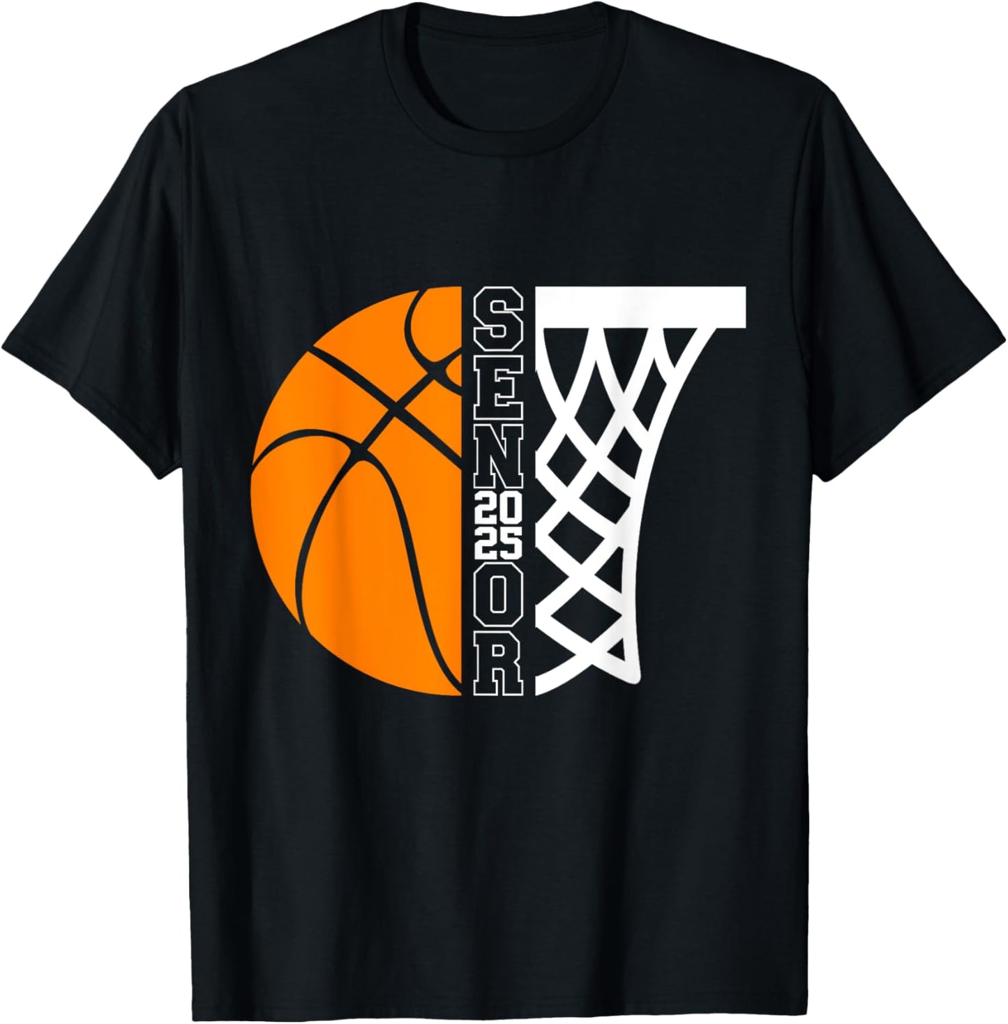 Graduate Senior Class of 2025 Basketball Player Graduation T-Shirt - T-Shirt | Black