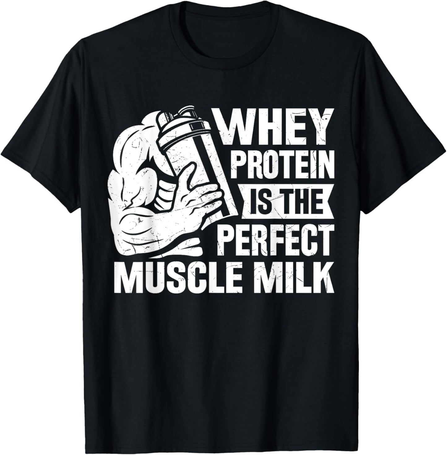 Perfect Muscle Milk Funny Protein Lover Quote Bodybuilder T-Shirt - T-Shirt | Black