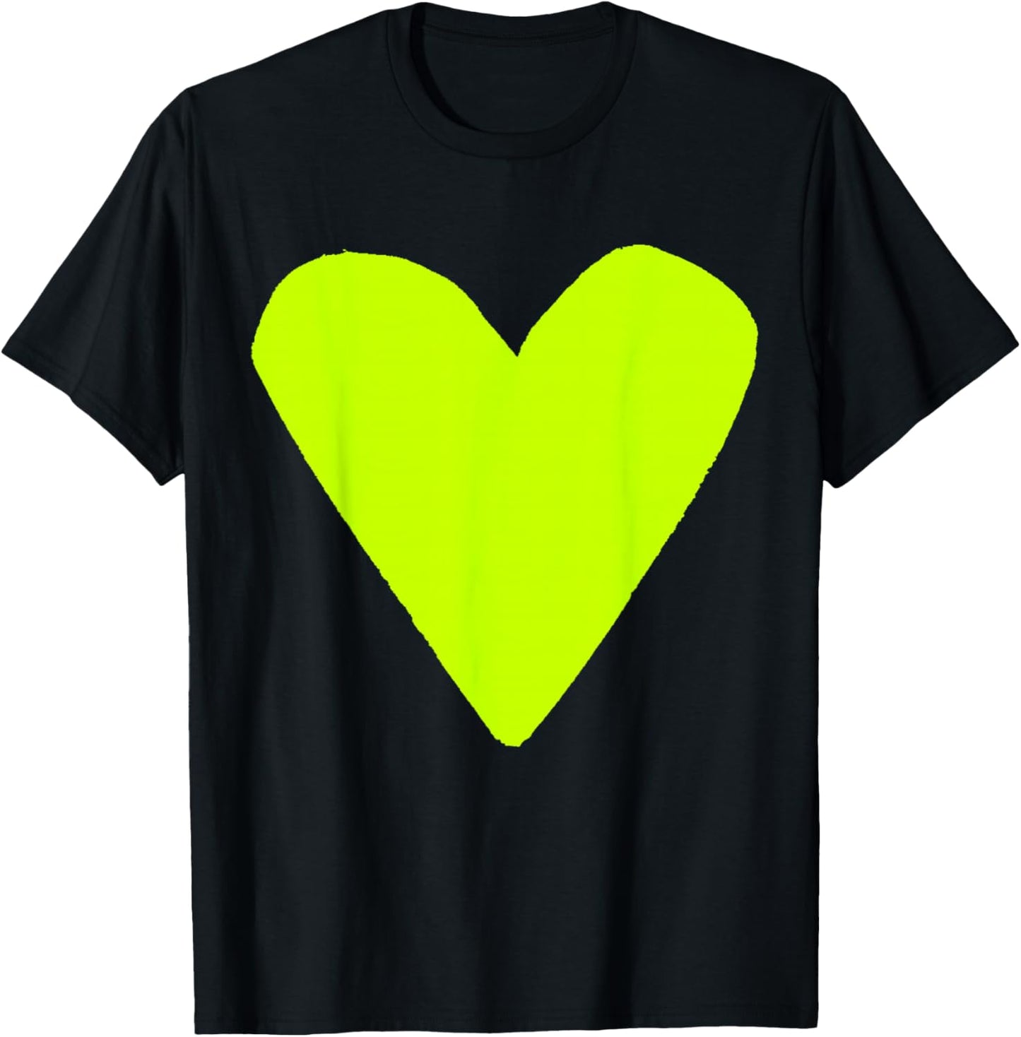 Cute Lime Green Heart T-Shirt - T-Shirt | Black