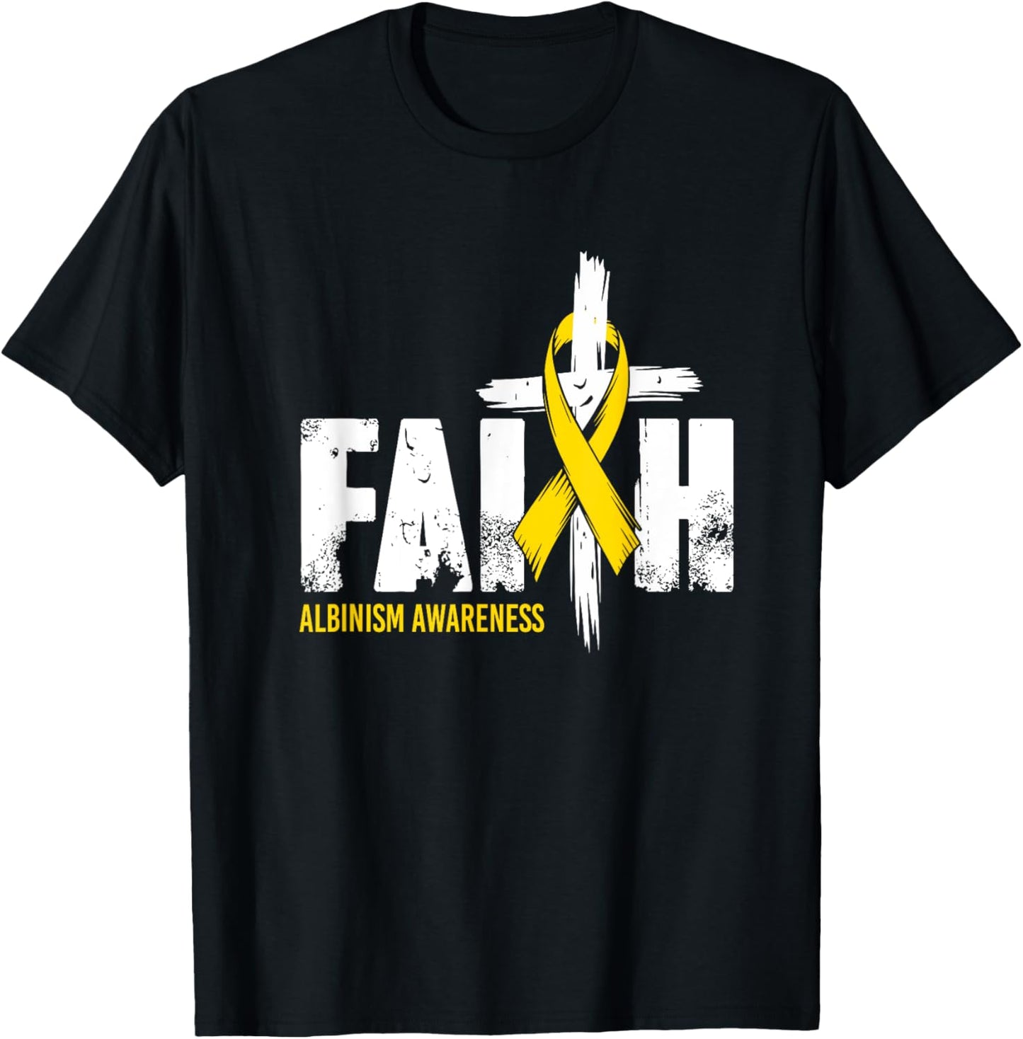 Faith Albinism Awareness Support T-Shirt - T-Shirt | Black