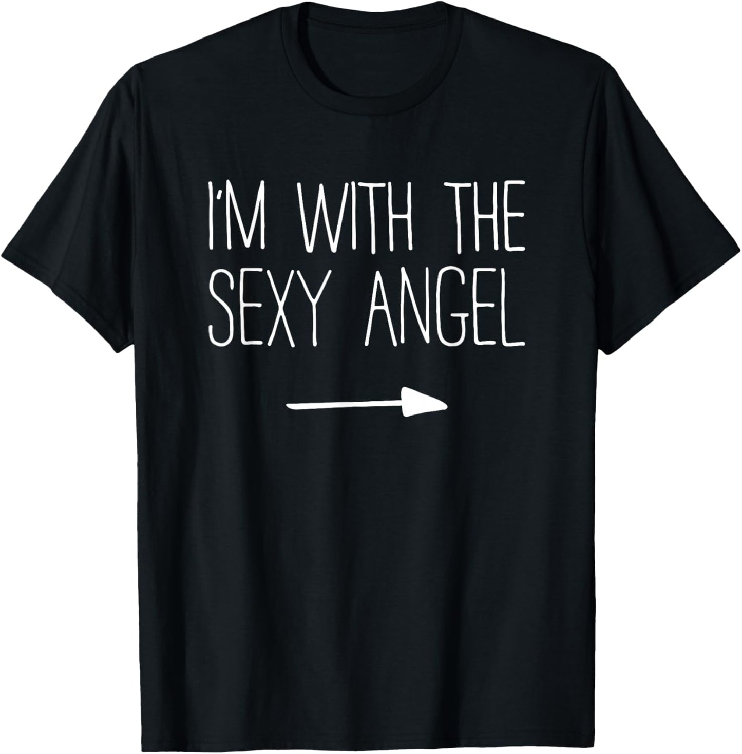 I'm With The Sexy Angel Shirt Adult Men Women Costume T-Shirt - T-Shirt | Black
