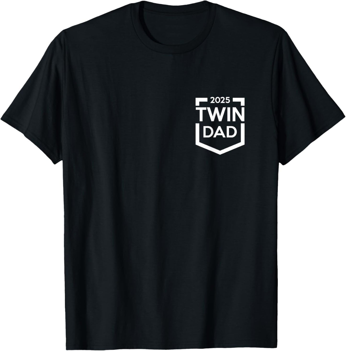 Twin Dad Est 2025 New Father Daddy T-Shirt - T-Shirt | Black