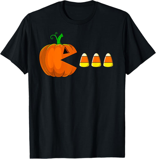 Halloween Pumpkin Funny Candy Corn Ghosts Boys Kids Men T-Shirt - T-Shirt | Black