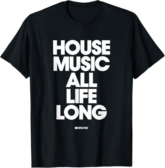 Defected House Music All Life Long T-Shirt - T-Shirt | Black