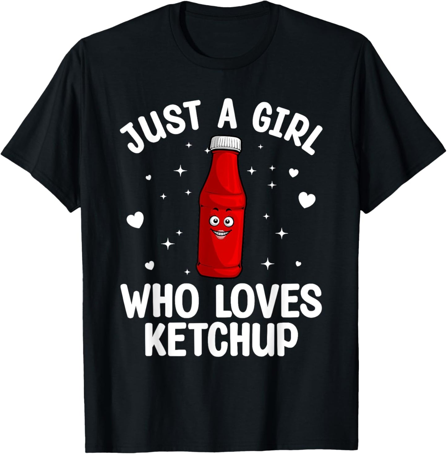 Cool Ketchup Art Girls Kid Ketchup Novelty Ketchup T-Shirt - T-Shirt | Black
