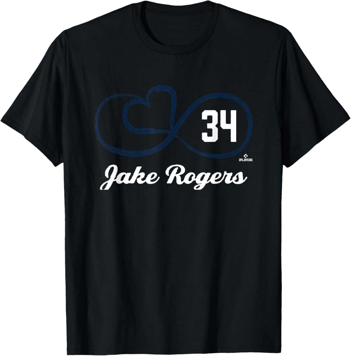 Infinity Love Jake Rogers Detroit Baseball MLBPA T-Shirt - T-Shirt | Black