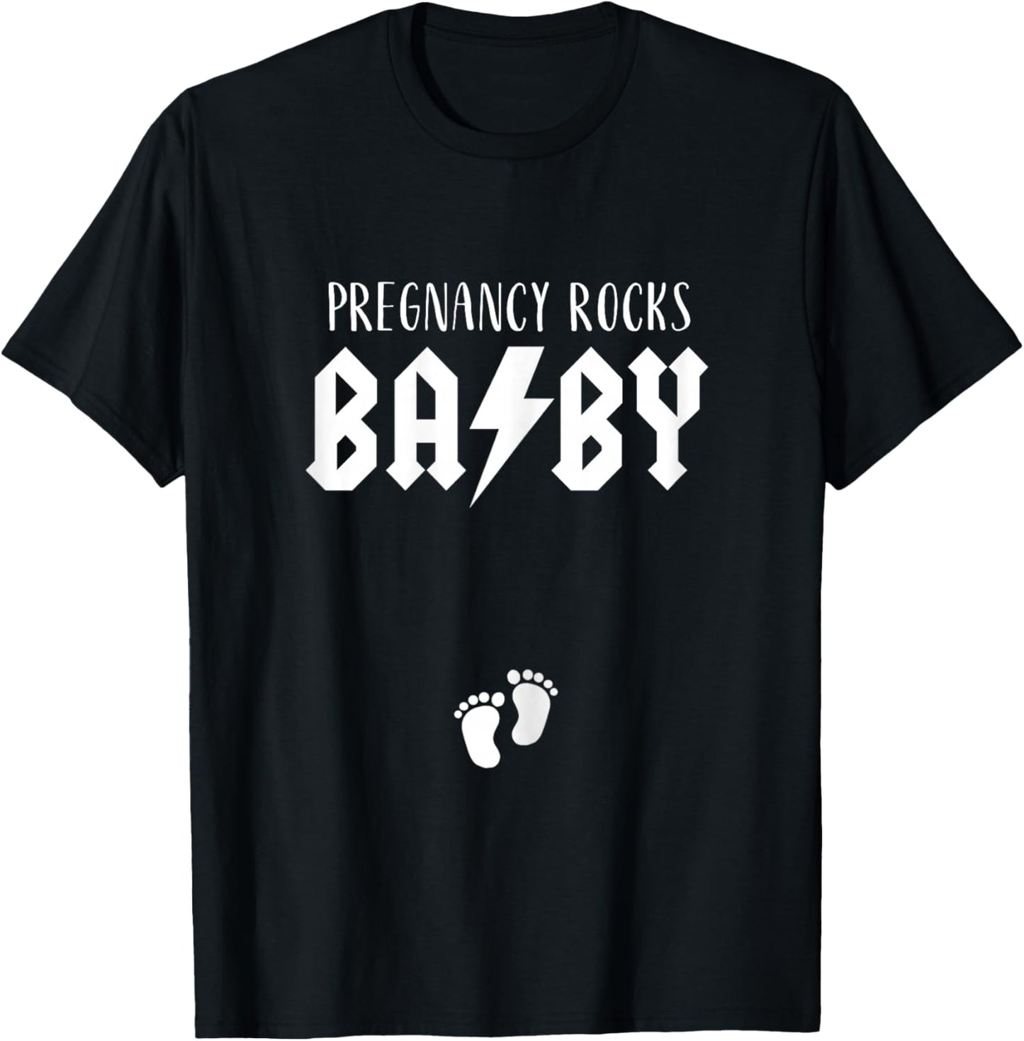Pregnancy Rock Pregnant Mom Baby Announcement Band Music T-Shirt - T-Shirt | Black