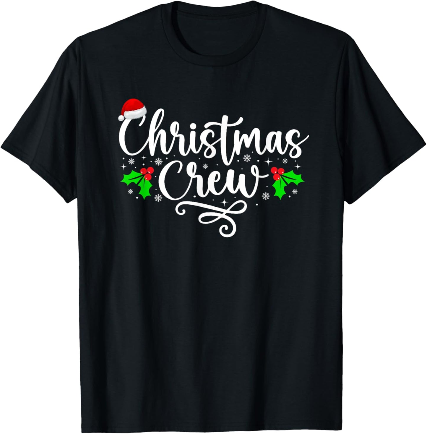 Christmas Crew Xmas Light Matching Family Pajama Funny Xmas T-Shirt - T-Shirt | Black