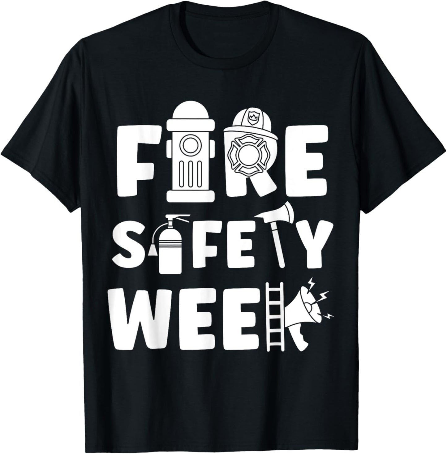 Fire Safety Week Prevention Month Firefighter Stop Drop Roll T-Shirt - T-Shirt | Black