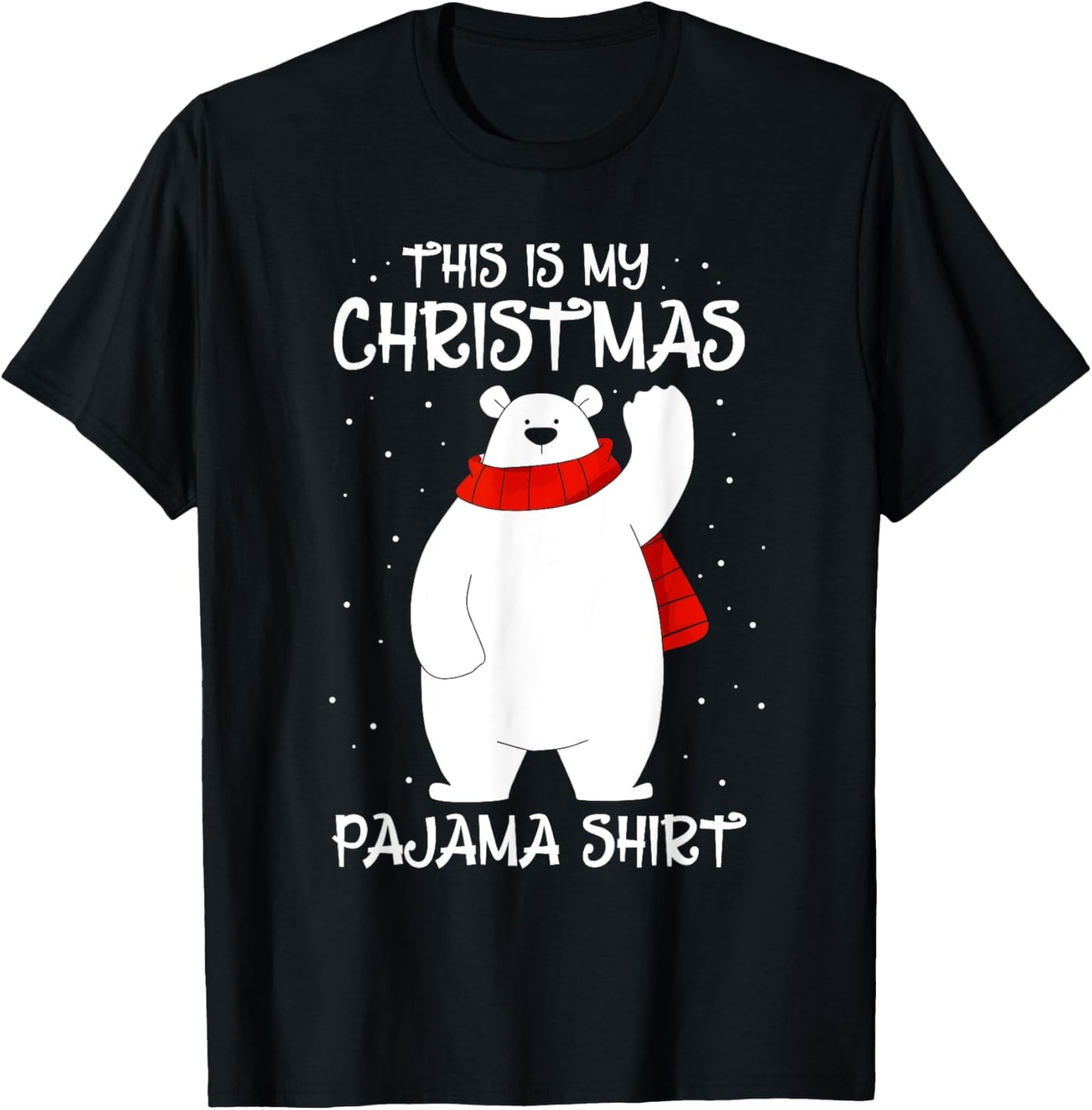 This is My Christmas Pajama Shirt Polar Bear Funny Xmas Kid T-Shirt - T-Shirt | Black