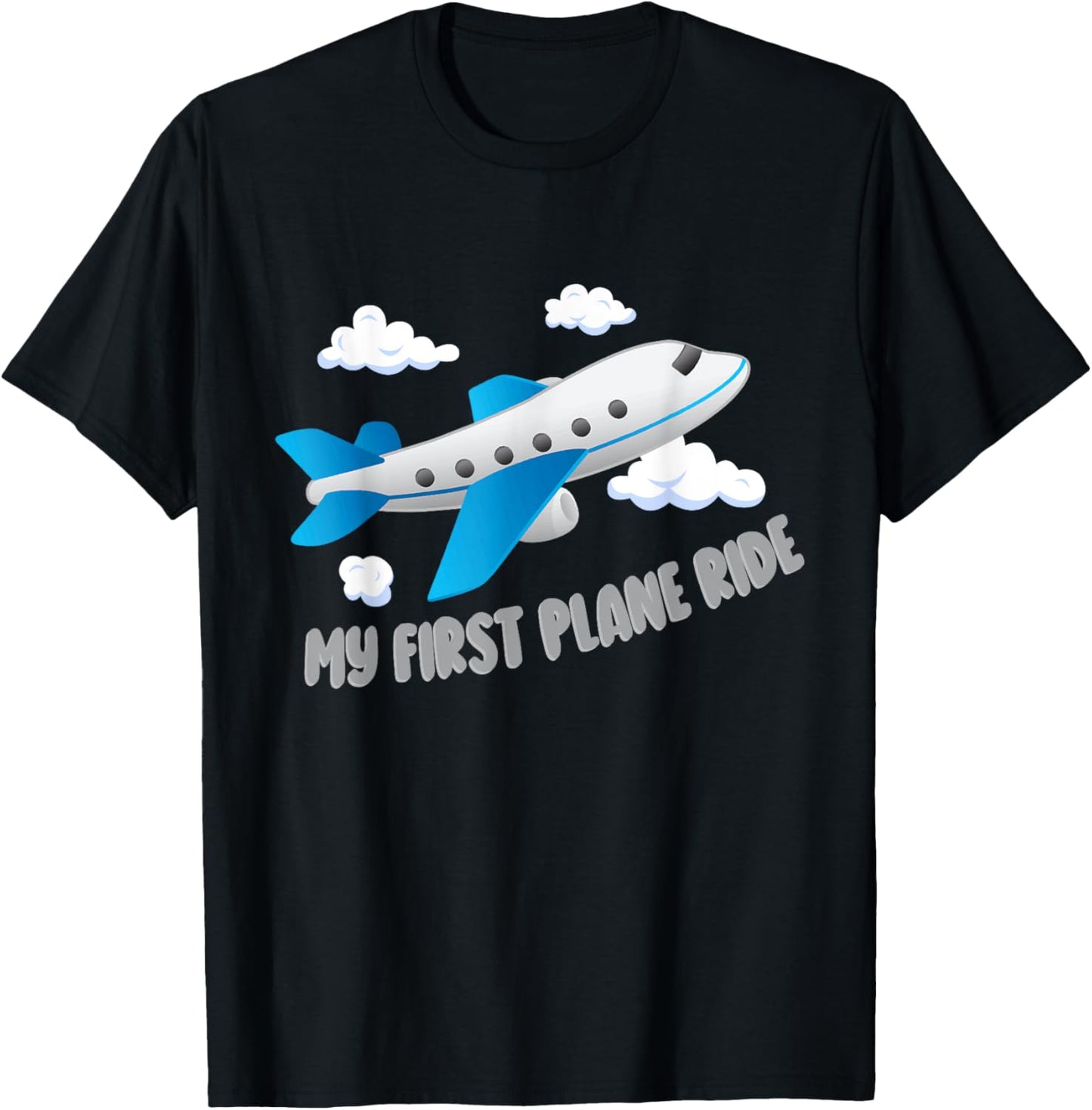 My First Plane Ride First Time Flying Airplane Kids T-Shirt - T-Shirt | Black