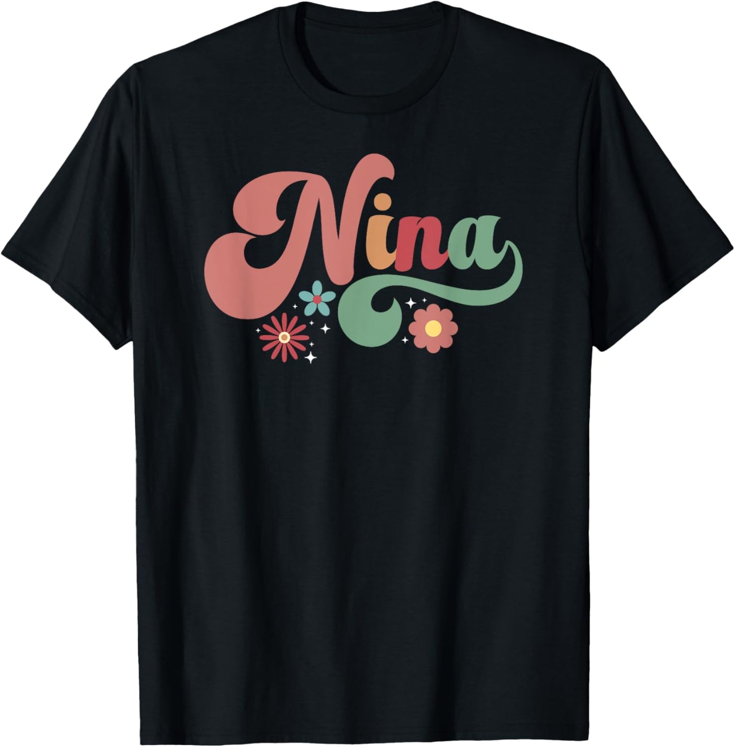 Nina Proud Nina Grandma Nina Grandmother T-Shirt - T-Shirt | Black