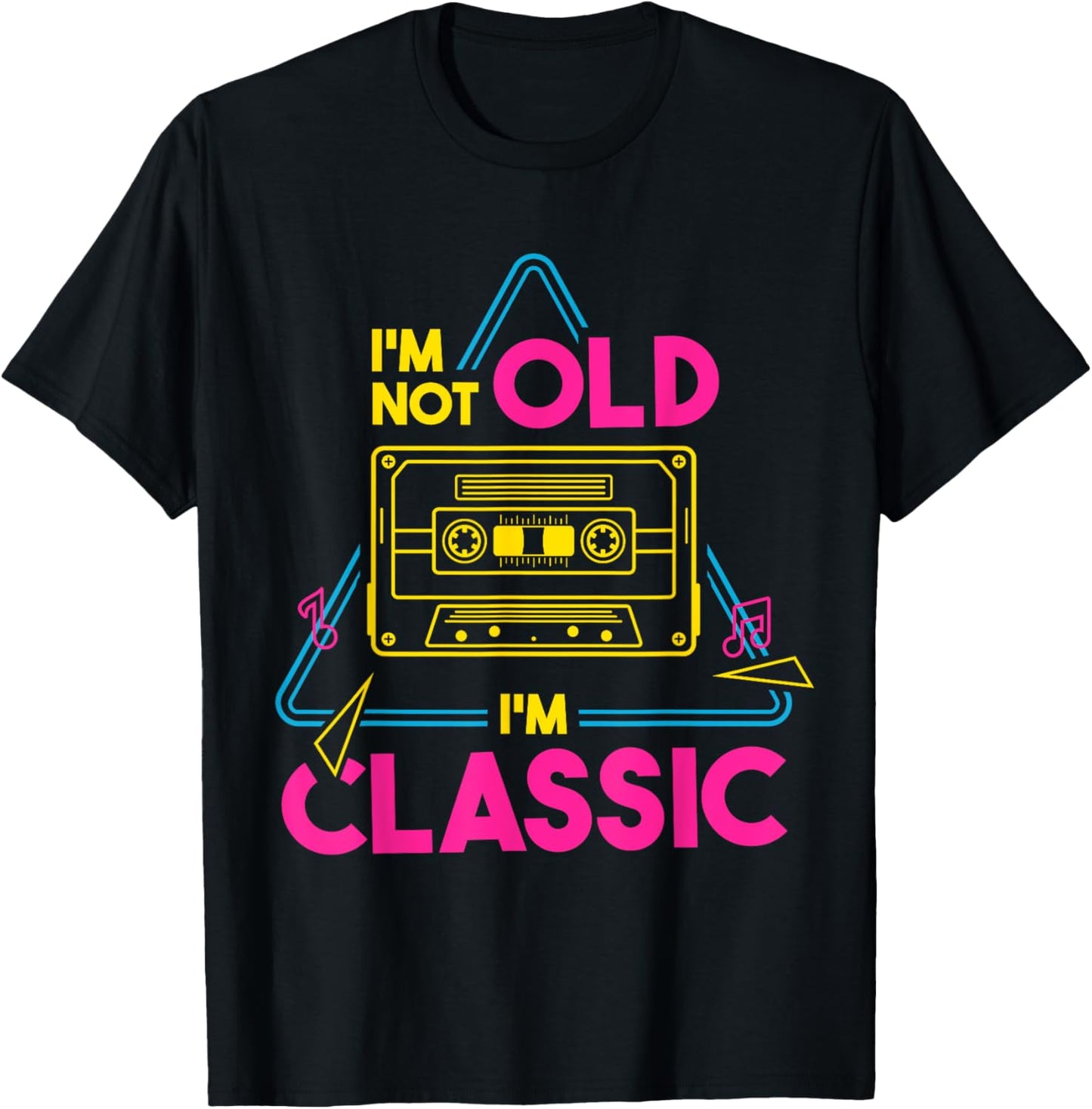 Retired I'm Not Old I'm Classic Cassette Tape - Retirement T-Shirt - T-Shirt | Black